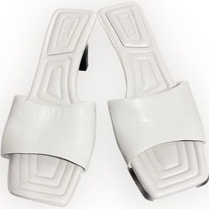 Mango white kitten heels